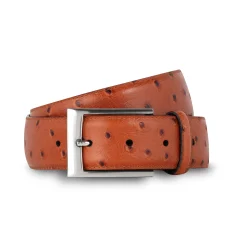 LodinG Ceintures*Ceinture homme en cuir façon autruche gold