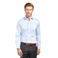 LodinG Chemises*Chemise bleu coupe droite sans repassage 100% coton