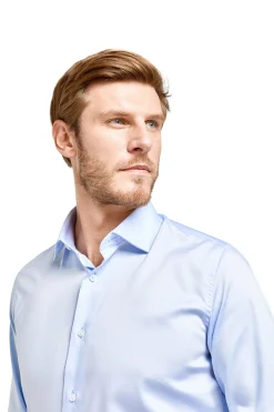 LodinG Chemises*Chemise bleu coupe droite sans repassage 100% coton