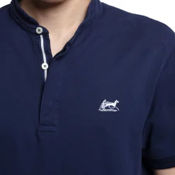 LodinG Polos*Polo col Mao 100 % coton bleu