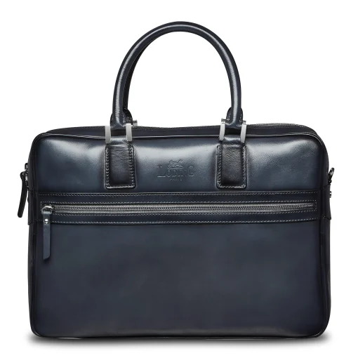 LodinG Maroquinerie*Porte-document en cuir bleu gris