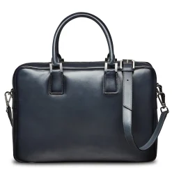 LodinG Maroquinerie*Porte-document en cuir bleu gris
