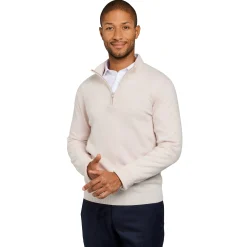 LodinG Maille*Pull col zip laine Mérinos et cachemire crème